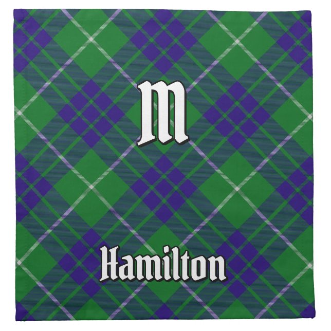 Clan Hamilton Hunting Tartan Cloth Napkin (Front)