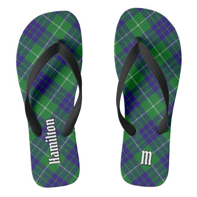Clan Hamilton Hunting Tartan Flip Flops (Footbed)