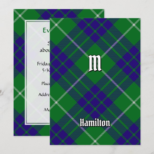 Clan Hamilton Hunting Tartan Invitation (Front/Back)