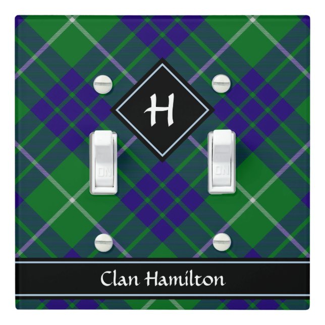 Clan Hamilton Hunting Tartan Light Switch Cover (In Situ)