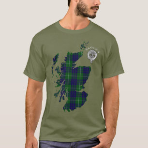 Clan Hamilton Hunting Tartan Map & Crest T-Shirt
