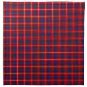 Clan Hamilton Red and Royal Blue Scottish Tartan Cloth Napkin