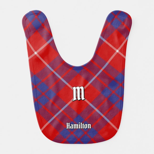 Clan Hamilton Red Tartan Baby Bib (Front)