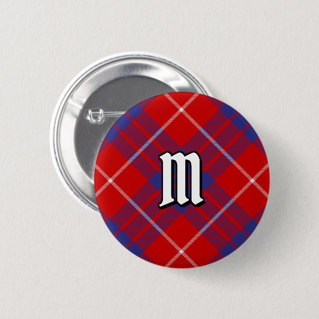 Clan Hamilton Red Tartan Button (Front & Back)