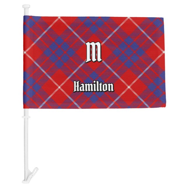 Clan Hamilton Red Tartan Car Flag (Front)