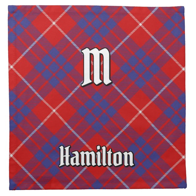 Clan Hamilton Red Tartan Cloth Napkin (Front)