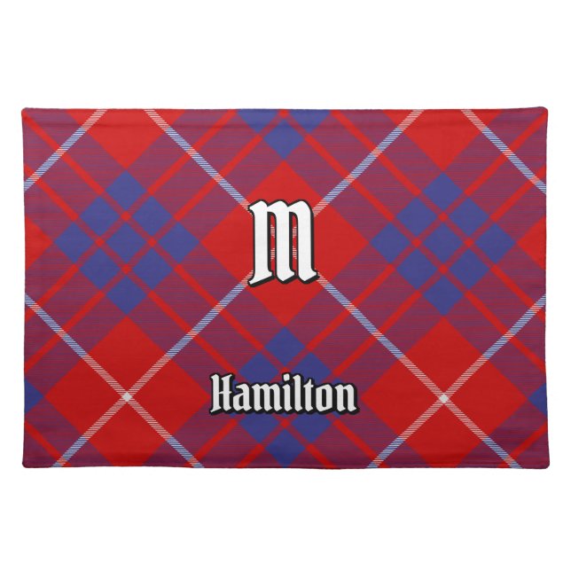 Clan Hamilton Red Tartan Cloth Placemat (Front)