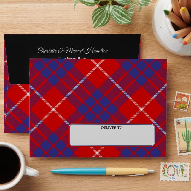 Clan Hamilton Red Tartan Envelope (Desk)