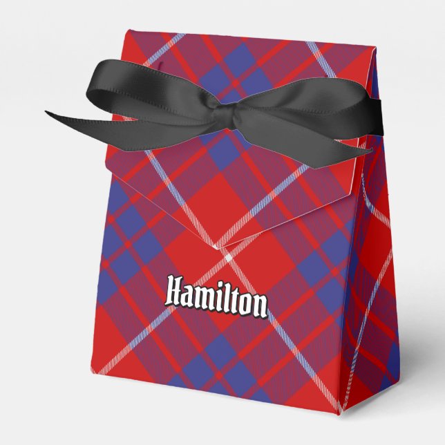 Clan Hamilton Red Tartan Favor Box (Front Side)