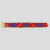 Clan Hamilton Red Tartan Gold Finish Tie Bar