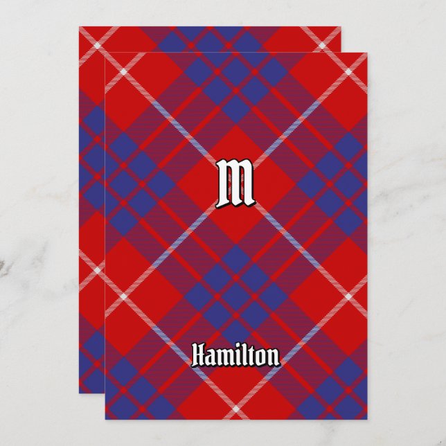 Clan Hamilton Red Tartan Invitation (Front/Back)
