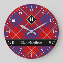 Clan Hamilton Red Tartan Large Clock