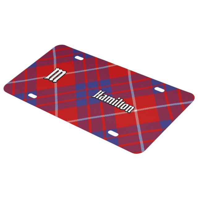Clan Hamilton Red Tartan License Plate (Side)