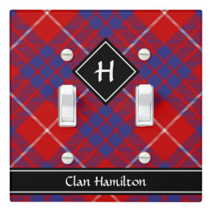 Clan Hamilton Red Tartan Light Switch Cover