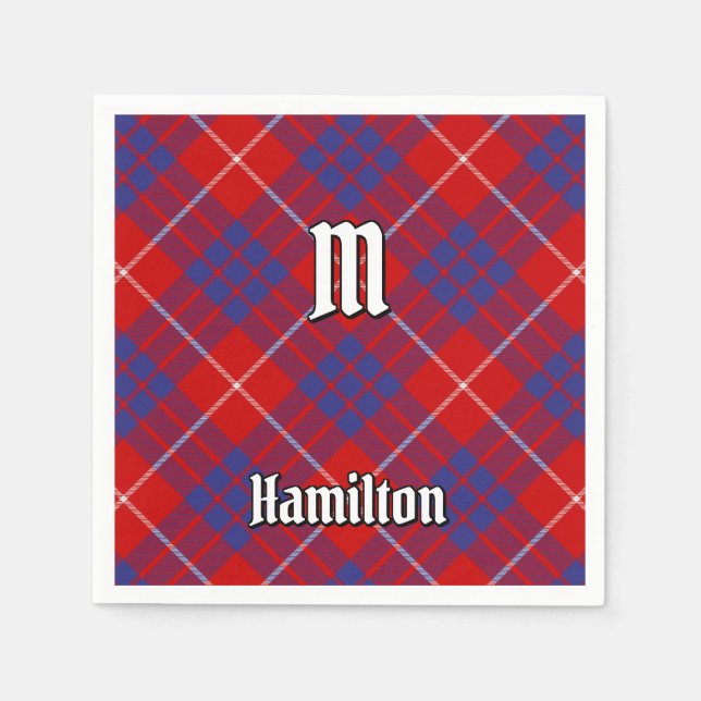 Clan Hamilton Red Tartan Napkins (Front)
