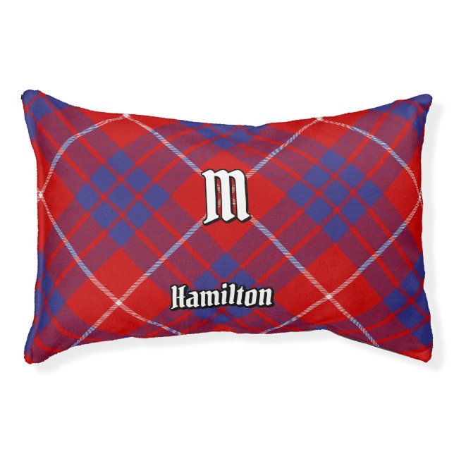 Clan Hamilton Red Tartan Pet Bed (Front)