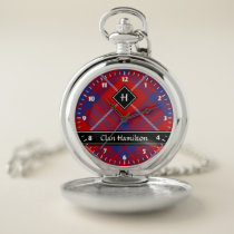 Clan Hamilton Red Tartan Pocket Watch