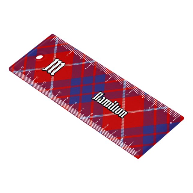Clan Hamilton Red Tartan Ruler (Angled)