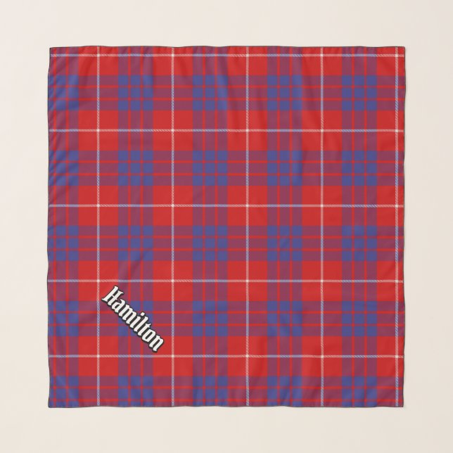 Clan Hamilton Red Tartan Scarf (Front (Horizontal))