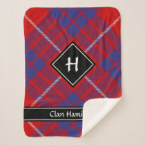 Clan Hamilton Red Tartan Sherpa Blanket