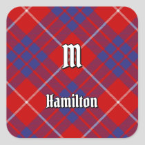Clan Hamilton Red Tartan Square Sticker