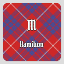 Clan Hamilton Red Tartan Square Sticker