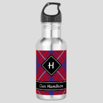 Clan Hamilton Red Tartan Stainless Steel Water Bottle