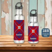 Clan Hamilton Red Tartan Stainless Steel Water Bottle