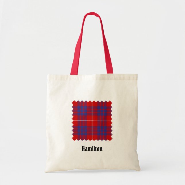 Clan Hamilton Red Tartan Tote Bag (Front)