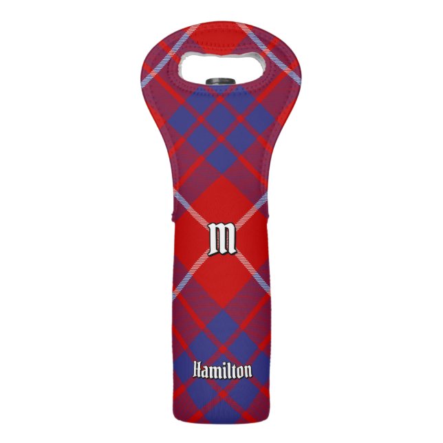 Clan Hamilton Red Tartan Wine Bag (Front)
