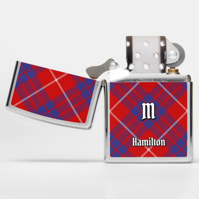 Clan Hamilton Red Tartan Zippo Lighter (Opened)
