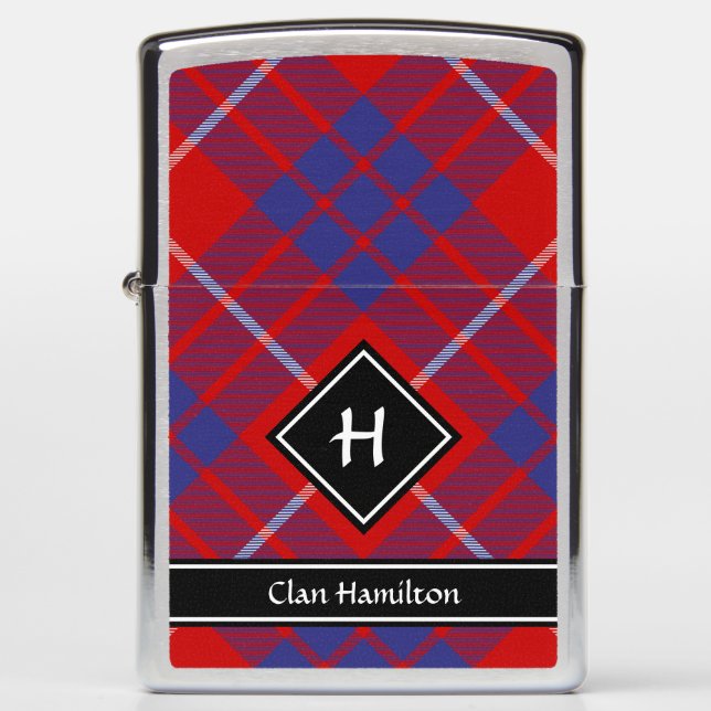 Clan Hamilton Red Tartan Zippo Lighter (Front)
