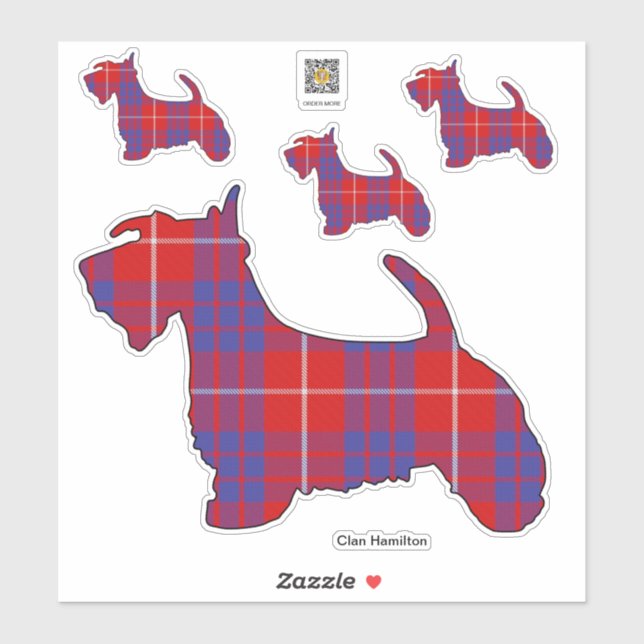 Clan Hamilton Scottie Sticker (Sheet)