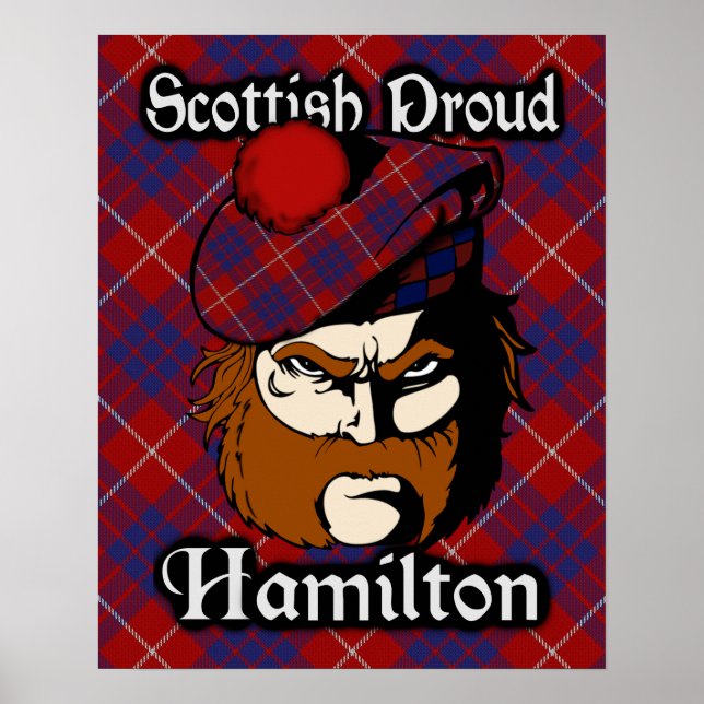 Clan Hamilton Scottish Tartan Poster (Front)