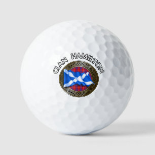 Clan Hamilton Tartan Knot & Flag Golf Balls