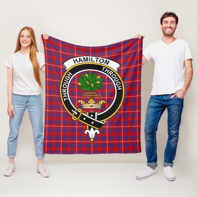 Clan Hamilton Tartan Plaid Fleece Blanket (In Situ)