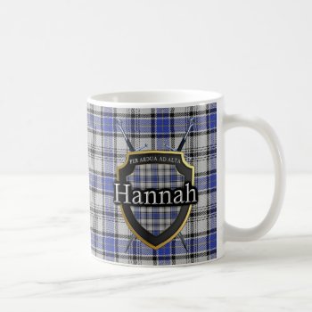 Clan Hannah Hannay Tartan Shield Crossed Swords Coffee Mug by OldScottishMountain at Zazzle