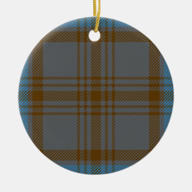 Clan Hannah Tartan Ceramic Ornament (Front)