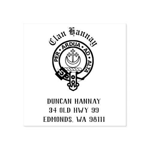 Clan Hannay Crest Badge Customizable Rubber Stamp