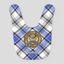 Clan Hannay Crest over Tartan Baby Bib