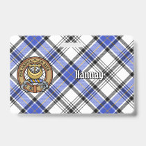 Clan Hannay Crest over Tartan Badge