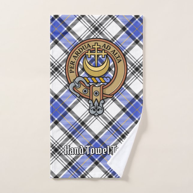 Clan Hannay Crest over Tartan Bath Towel Set (Hand Towel)