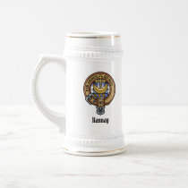 Clan Hannay Crest over Tartan Beer Stein