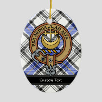 Clan Hannay Crest over Tartan Ceramic Ornament