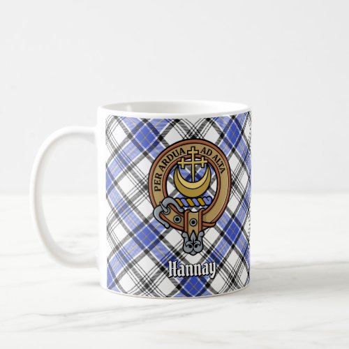 Clan Hannay Crest over Tartan Coffee Mug