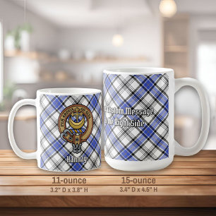 Clan Hannay Crest over Tartan Coffee Mug