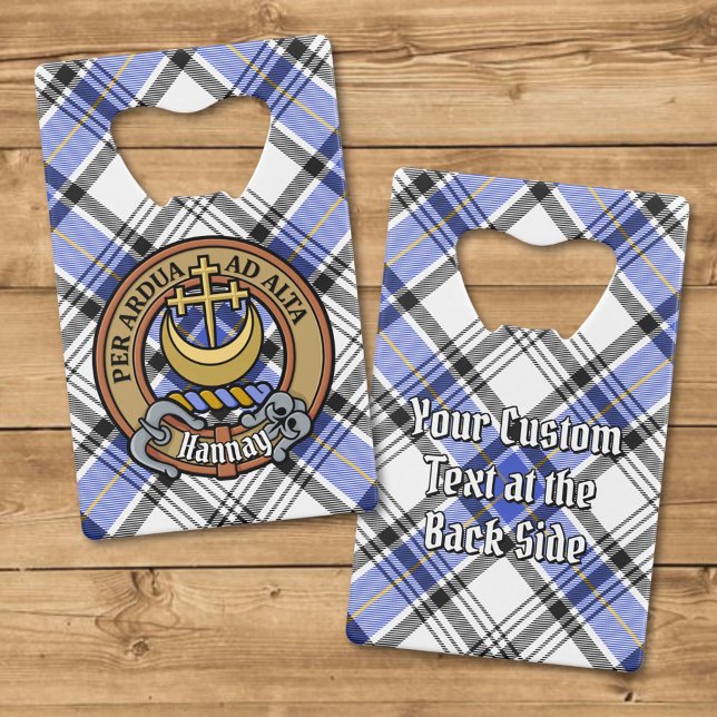 Clan Hannay Crest over Tartan Credit Card Bottle Opener (Creator Uploaded)