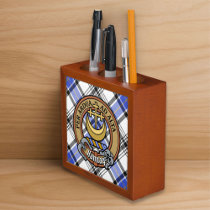Clan Hannay Crest over Tartan Desk Organizer