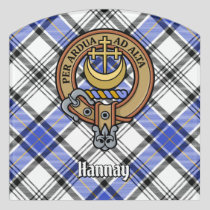 Clan Hannay Crest over Tartan Door Sign
