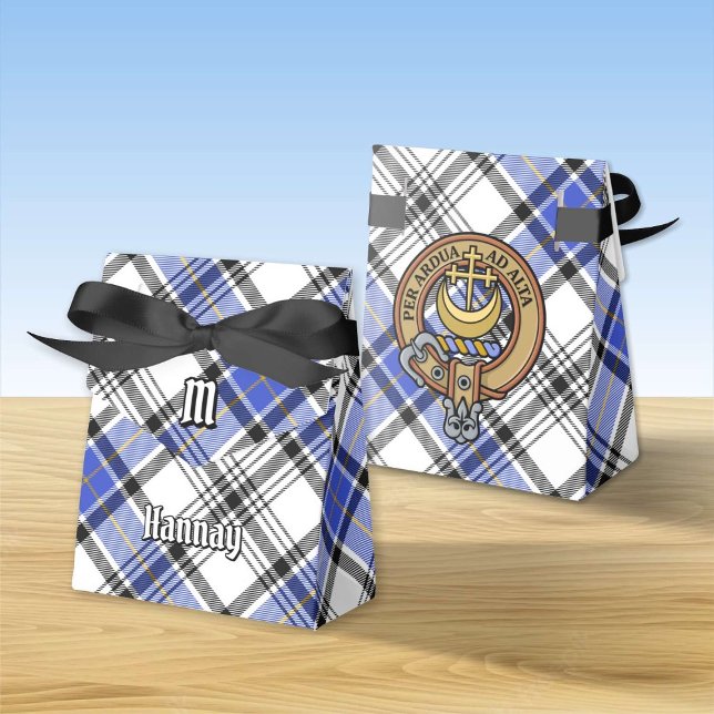 Clan Hannay Crest over Tartan Favor Boxes (Creator Uploaded)